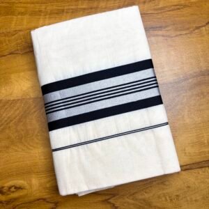 Set Saree Silver & Temple print TSS019