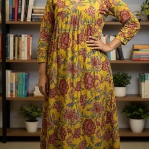 Cotton Aliya Cut Kurti with Chudi Sleeves