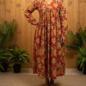 Cotton Aliya Cut Kurti with Chudi Sleeves