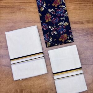 Set Mund Puliyilakarayum Kasavum 2.60 -Blouse material