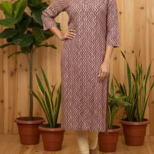 Cotton Kurti-Mirror work-slitted