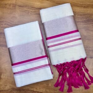Set mund Cotton 5 Silver kara & Pink Kattikara