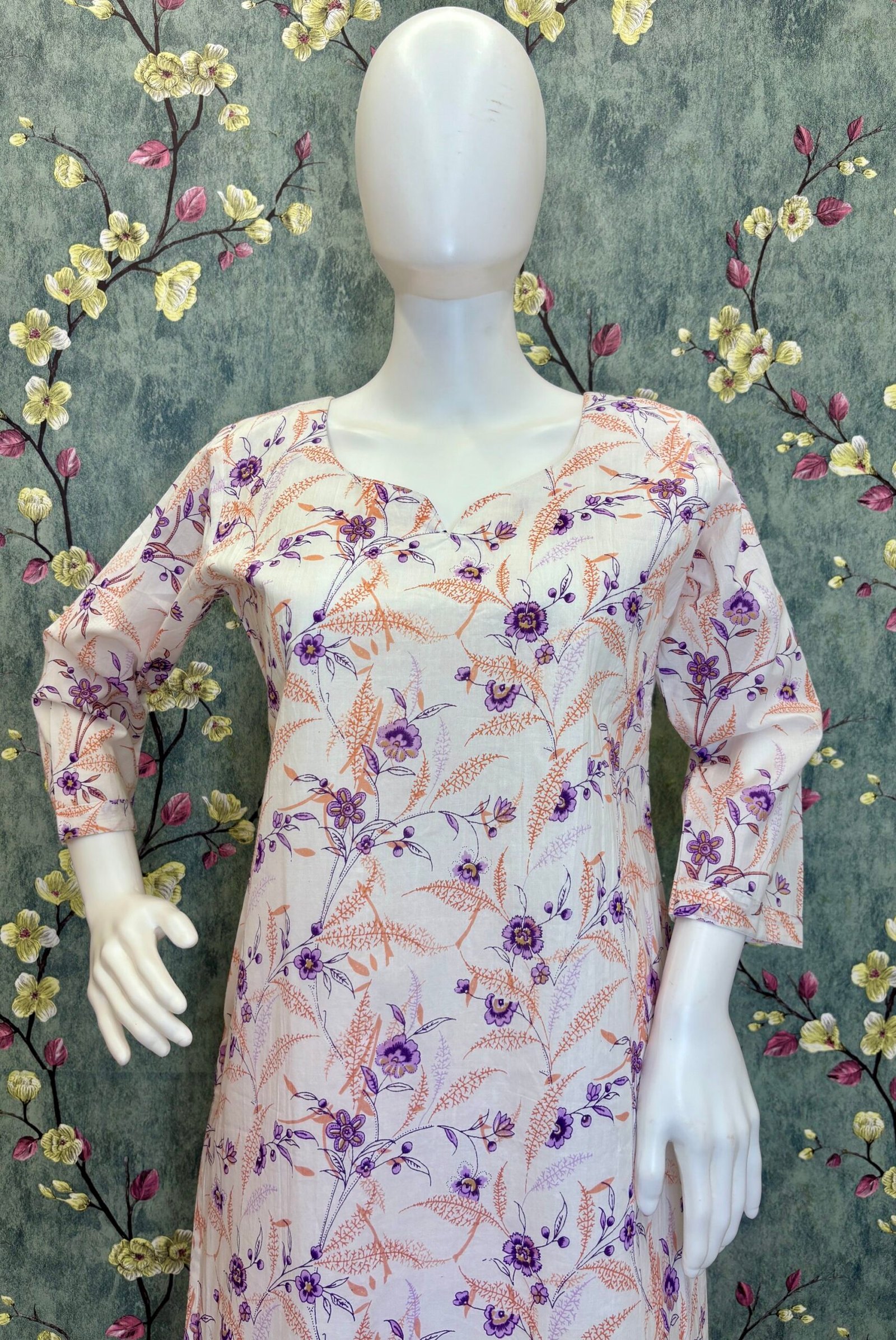 Cotton Kurti -Slitted and lining - Image 3