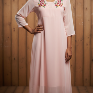 Women’s Frock Style Embroidered Kurti – Elegant & Comfortable