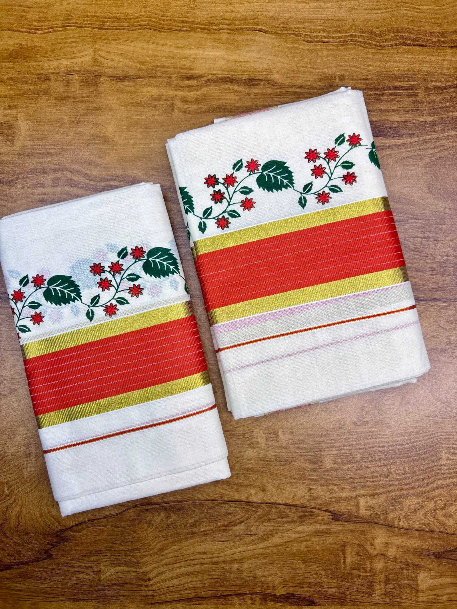 Floral Printed Kottaram Set Mund 2.80 (code1449)