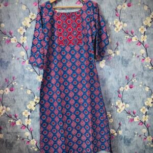 Cotton Kurti-Mirror work-slitted SFS038 L