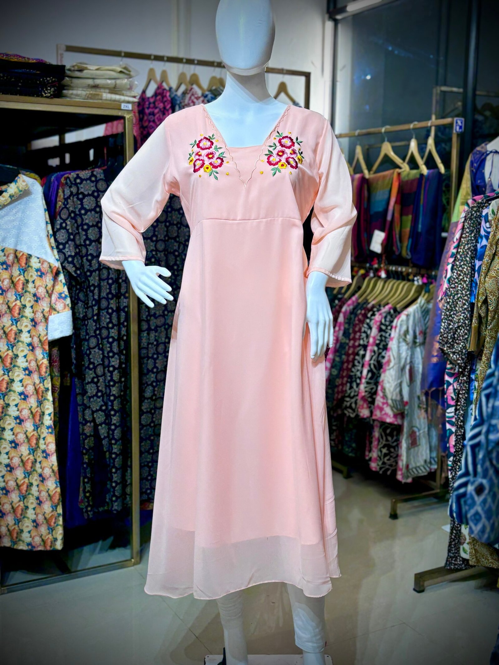 Women’s Frock Style Embroidered Kurti – Elegant & Comfortable - Image 2