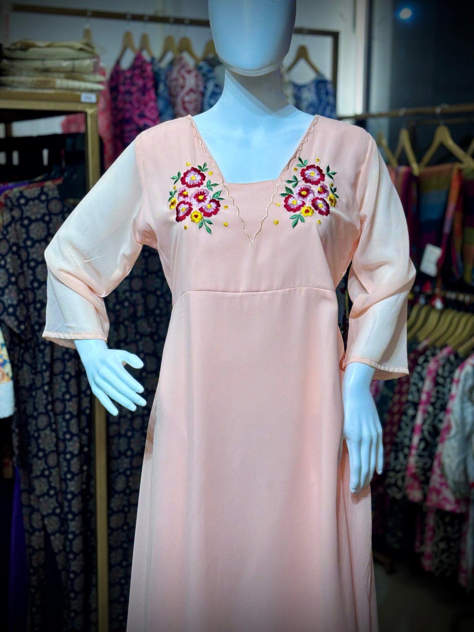 Women’s Frock Style Embroidered Kurti – Elegant & Comfortable - Image 4