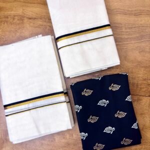 Set Mund Puliyilakarayum Kasavum 2.60 -Blouse material Prg