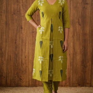 Women Cotton Co-Ord Set | Printed Cotton Kurti with Pant | Slitted Kurti Set with Lining