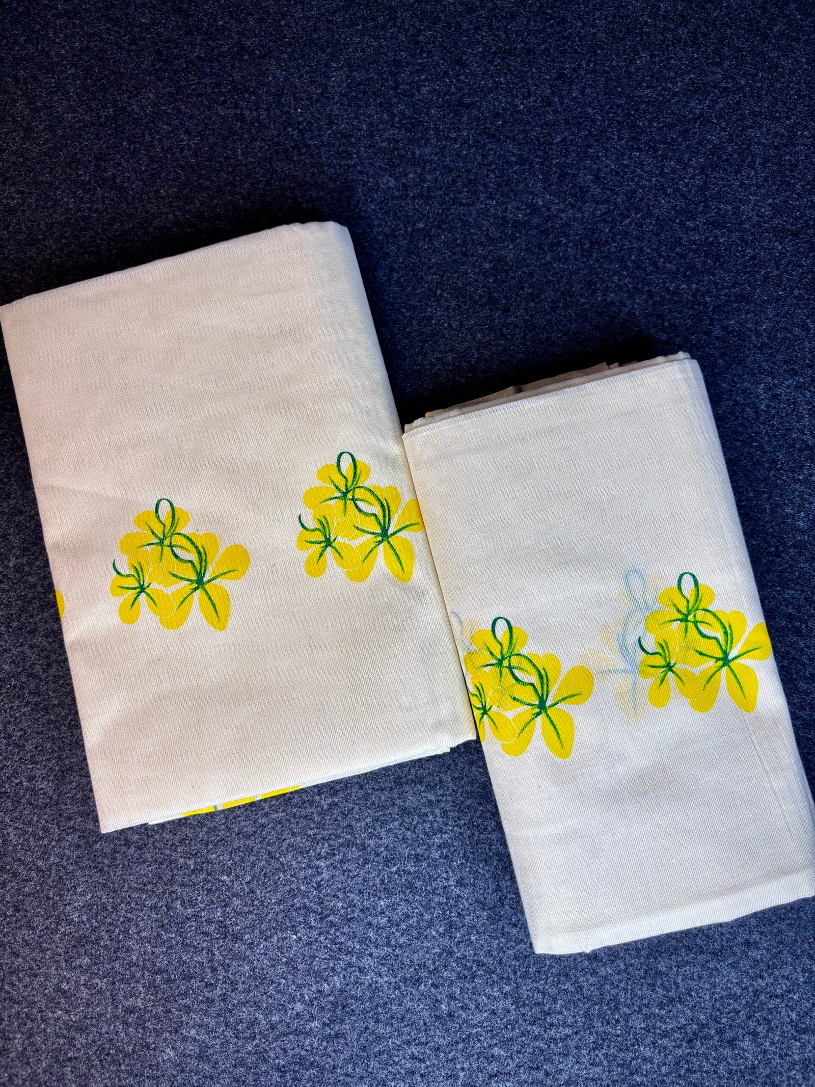 Vishu Special Set Mundu – Gada Cotton Set Mund with Kanikkonna Floral Print 2.80 Mtr 2nd - Image 3