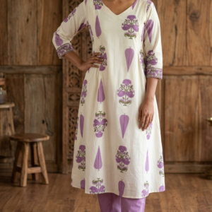 Sholikp21 Branded Premium Cotton A-Line Kurta Set for Women | Pintuck Design Top with Cigarette Pants |  Ethnic Wear