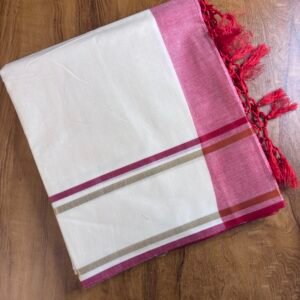 Premium Mul Cotton Saree with Elegant Contrast Border & Tassels – Lightweight, Breathable & Comfortable Red