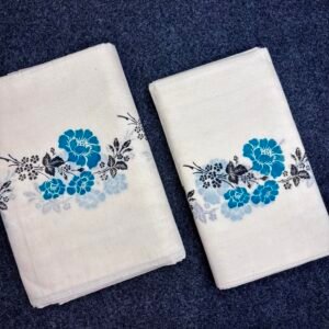 Premium Gada Cotton Set Mundu (2.60 Mtr) – Elegant Floral Print Kerala Traditional Wear for Women