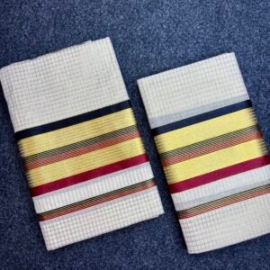 Premium Kerala Traditional Set Mundu (Mundum Neriyathum) – 2.80 Meter