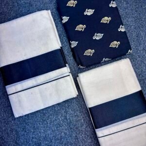 കട്ടിക്കര-Kattikara set mund-Blouse material  Black