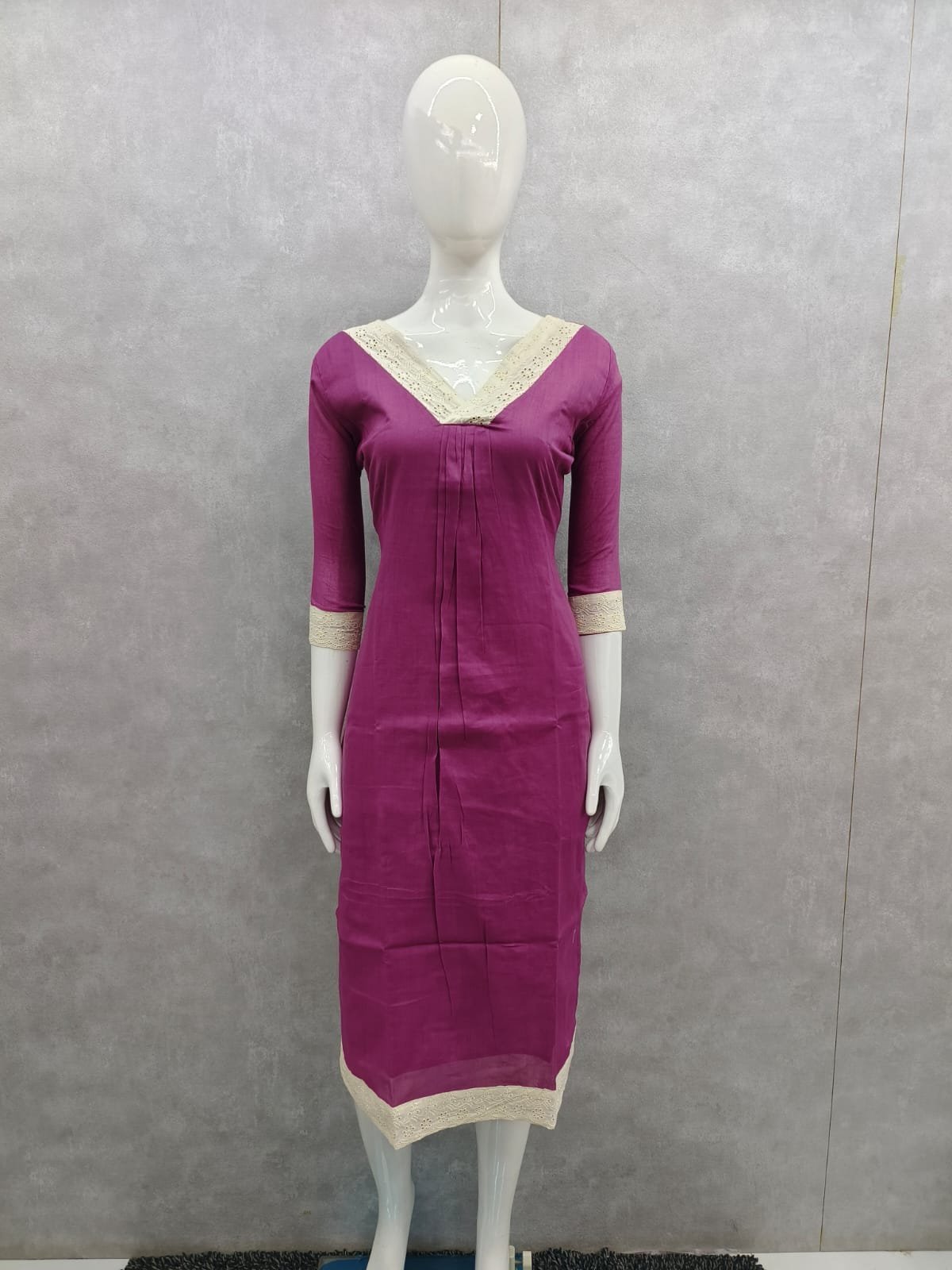 Premium Mull Cotton Kurta for Women | Soft & Breathable | Lace Detailed Elegant Kurti - Image 3