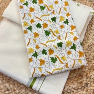 Premium Puliyilakara set mund-Blouse material