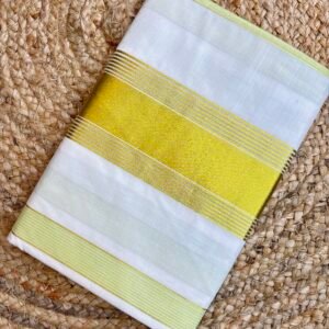 NeeHara Kerala Traditional Set Saree for Women | Cotton Kasavu Saree with Golden Zari Border