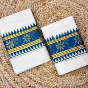 Kerala Set Mund for Women | 2.80 Meter Traditional Kasavu Set Mund | Premium Cotton Blend
