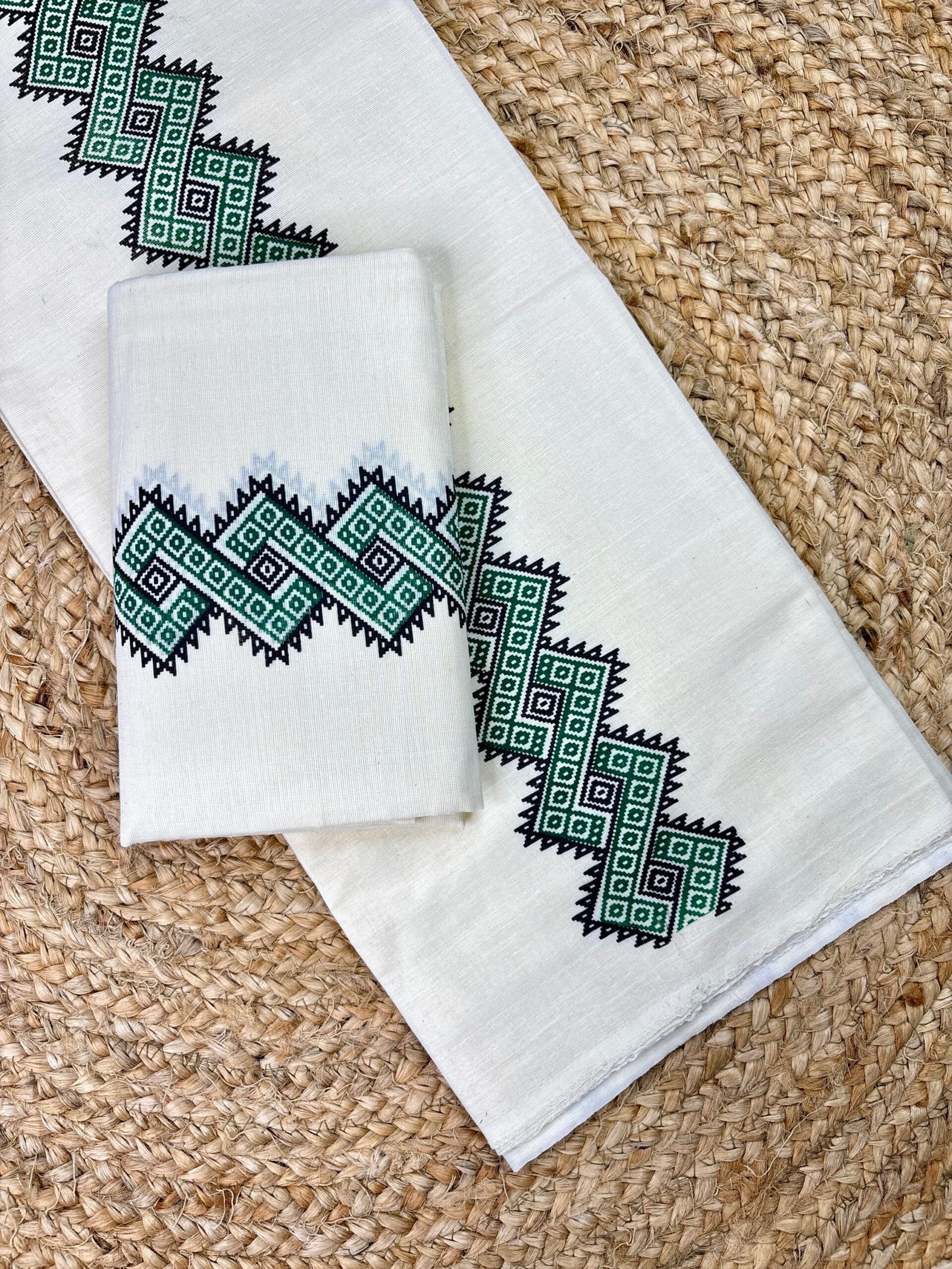 Kerala Gada Cotton Set Mund | 2.80 Metre Traditional Set Mund with prints Copy Copy - Image 3